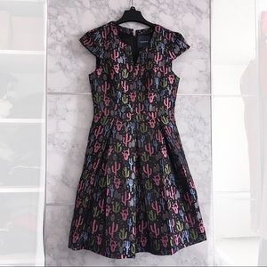 Modcloth Cactus Print Fit and Flare Dress